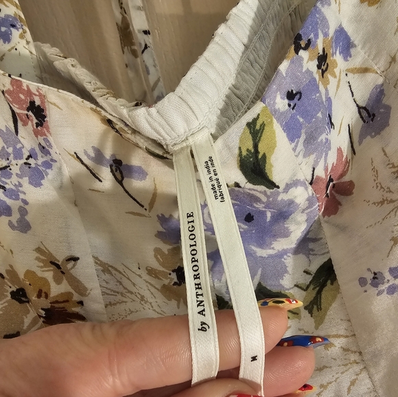 Anthropologie Cottagecore Floral Ruffle Midi Dress M - Picture 6 of 6